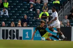 During a match between Omaha United and PSOC Charlotte 10/04/23. Photo by Eric Francis