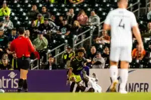 During a match between Omaha United and PSOC Charlotte 10/04/23. Photo by Eric Francis