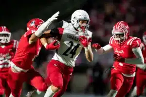 Westside High School Trevor Spady (24) runs after a catch during a game between the Millard South and Omaha Westside in Omaha, NE on Sunday October 13th, 2023. Photo by Eric Francis