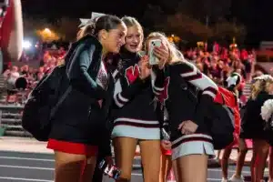 Westside High School cheerleaders during a game between Lincoln North East and Westside in Omaha, NE on Thursday October 19tth, 2023. Photo by Eric Francis