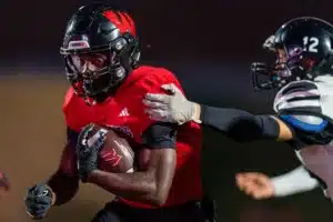 Westside High School running back Jahmez Ross (6) during a game between Lincoln North East and Westside in Omaha, NE on Thursday October 19tth, 2023. Photo by Eric Francis