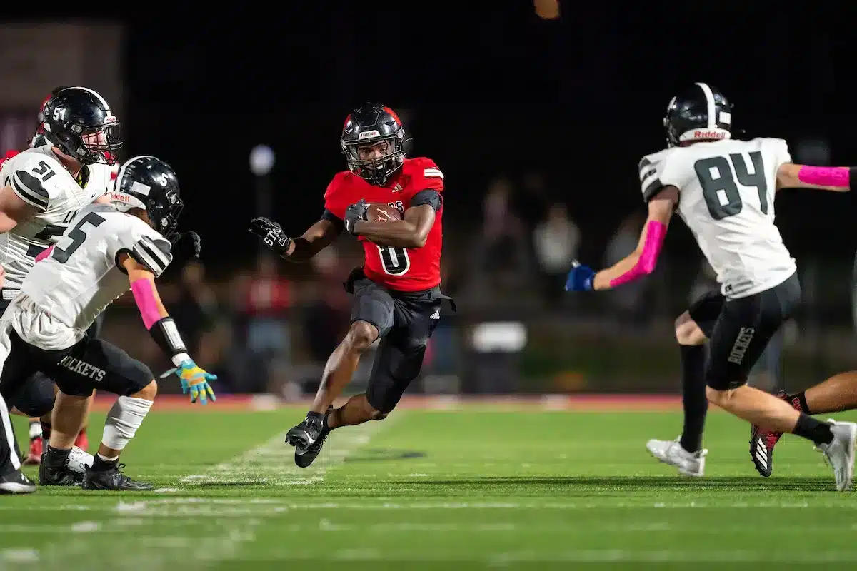 Westside High School running back Jahmez Ross (6) during a game between Lincoln North East and Westside in Omaha, NE on Thursday October 19tth, 2023. Photo by Eric Francis