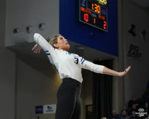 During a volleyball match between Creighton and Xavier on Friday, November 17th, 2023. Photo taken by Collin Stilen