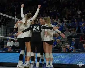 During a volleyball match between Creighton and Xavier on Friday, November 17th, 2023. Photo taken by Collin Stilen