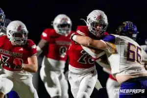 Westside Higih School Brody Goc (23) during a game between Bellevue West and the Westside in Omaha, NE on Friday November 3rd, 2023. . Photo by Eric Francis