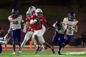 Westside Higih School running back Jahmez Ross (6) during a game between Bellevue West and the Westside in Omaha, NE on Friday November 3rd, 2023. . Photo by Eric Francis