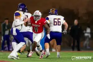 Westside Higih School defensive lineman Jonquel Osler (9) during a game between Bellevue West and the Westside in Omaha, NE on Friday November 3rd, 2023. . Photo by Eric Francis