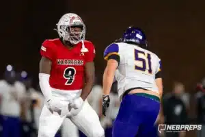 Westside Higih School defensive lineman Jonquel Osler (9) during a game between Bellevue West and the Westside in Omaha, NE on Friday November 3rd, 2023. . Photo by Eric Francis