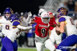 Westside Higih School defensive lineman Jonquel Osler (9) during a game between Bellevue West and the Westside in Omaha, NE on Friday November 3rd, 2023. . Photo by Eric Francis