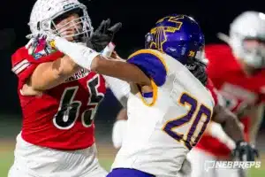 Westside Higih School Owen James (65) during a game between Bellevue West and the Westside in Omaha, NE on Friday November 3rd, 2023. . Photo by Eric Francis