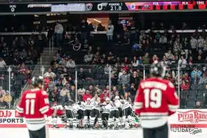 Omaha Mavericks during a game against St. Cloud State at Baxter Arena in Omaha, NE December 8th 2023. Photo by Eric Francis