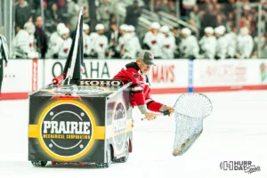 Omaha Mavericks during a game against St. Cloud State at Baxter Arena in Omaha, NE December 8th 2023. Photo by Eric Francis