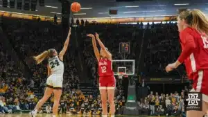 ...during a game between Nebraska women's basketball and Iowa in Iowa City, IA. Photo by Brandon Tiedemann