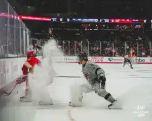 ...during a game between Omaha Mavericks hockey and the Denver Pioneers in Omaha, NE January 20th, 2024. Photo by Collin Stilen