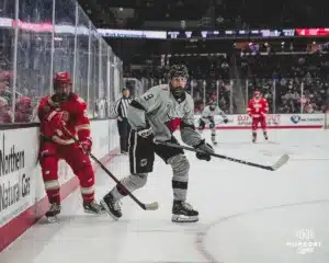 ...during a game between Omaha Mavericks hockey and the Denver Pioneers in Omaha, NE January 20th, 2024. Photo by Collin Stilen