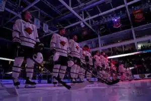 Omaha during a game against against the Colorado College at Baxter Arena in Omaha, NE February 23rd 2024. Photo by Eric Francis