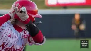 ...during a game between Nebraska softball and Wichita State in Lincoln, NE. Photo by David Schumacher