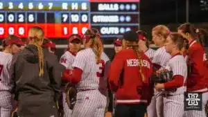 ...during a game between Nebraska softball and Wichita State in Lincoln, NE. Photo by David Schumacher