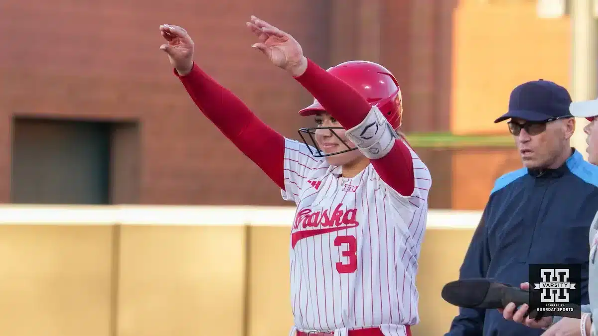 ...during a game between Nebraska softball and Wichita State in Lincoln, NE. Photo by David Schumacher