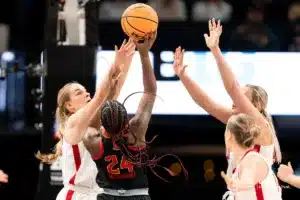 Nebraska Cornhuskers during a game against against the Maryland Terrapins at the Target Center in Minneapolis, MN March 9th 2024. Photo by Eric Francis