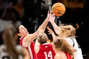 Nebraska Cornhuskers during a game against the Iowa Hawkeyes at the Target Center in Minneapolis, MN March 10th 2024. Photo by Eric Francis