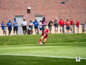 The Nebraska Cornhuskers take on the Creighton Bluejays during a women’s soccer match, Monday, September 2, 2024, in Lincoln, Nebraska. Photo by Brandon Tiedemann.