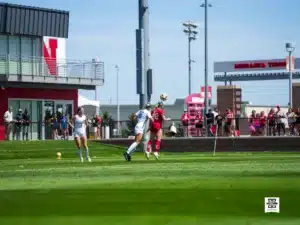 The Nebraska Cornhuskers take on the Creighton Bluejays during a women’s soccer match, Monday, September 2, 2024, in Lincoln, Nebraska. Photo by Brandon Tiedemann.