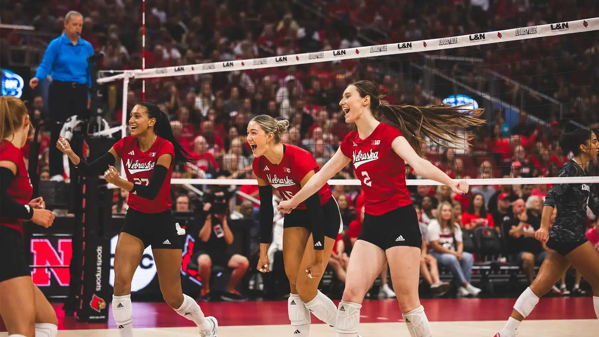 No. 5 Huskers Bring the Heat in Clean Sweep at No. 4 Louisville