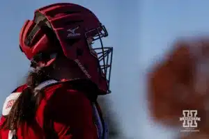 Nebraska Cornhusker Olivia DiNardo (1) during the Red White softball game Wednesday, October 23, 2024, in Lincoln, Nebraska. Photo by John S. Peterson.