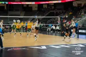 Omaha Mavericks take on North Dakota State in a volleyball match Sunday, October 13, 2024 in Omaha, Nebraska. Photo by Brandon Tiedemann.