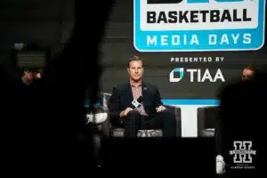 Nebraska head coach Fred Hoiberg answering questions from the media during Big Ten Media Days on Thursday, October 3, 2024, in Rosemont, IL. Photo by Mike Sautter.