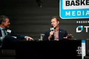 Nebraska head coach Fred Hoiberg answering questions from the media during Big Ten Media Days on Thursday, October 3, 2024, in Rosemont, IL. Photo by Mike Sautter.