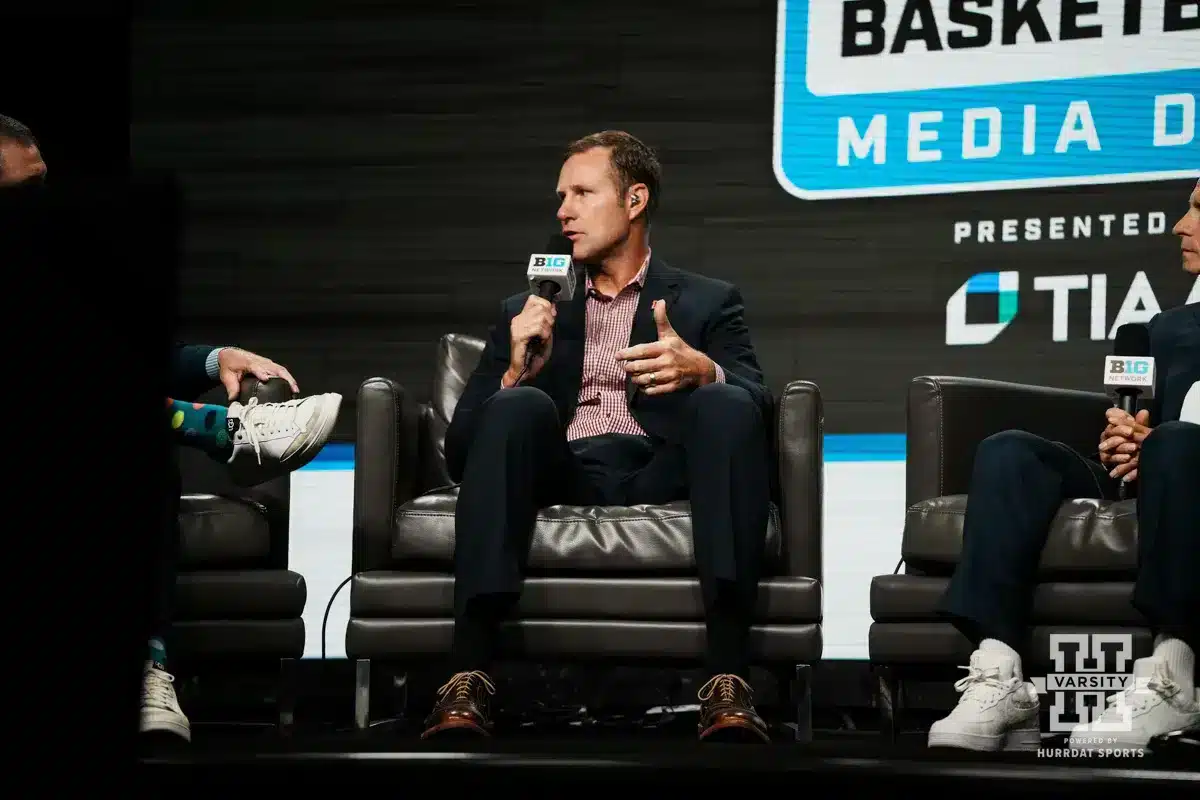 Nebraska head coach Fred Hoiberg answering questions from the media during Big Ten Media Days on Thursday, October 3, 2024, in Rosemont, IL. Photo by Mike Sautter.