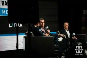 Nebraska head coach Fred Hoiberg answering questions from the media during Big Ten Media Days on Thursday, October 3, 2024, in Rosemont, IL. Photo by Mike Sautter.