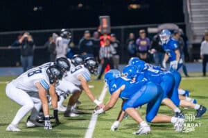 Bennington and Elkhorn North before the snap during a high school football game November 15th, 2024 in Bennington Nebraska Photo by Brandon Tiedemann