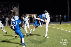 Jack Jansen tackles Elkhorn North punter during a high school football game November 15th, 2024 in Bennington Nebraska Photo by Brandon Tiedemann