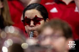 Nebraska Cornhuskers Big Red Express clarinet player perform at the match against the Florida A&M Rattlers during the first round of the NCAA volleyball tournament Friday, December 6, 2024, in Lincoln, Nebraska. Photo by John S. Peterson.