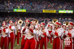 Nebraska Cornhuskers Marching Band performs at halftime during the Pinstripe Bowl game against the Boston College Eagles, Saturday, December 28, 2024, in New York, New York. Photo by John S. Peterson.