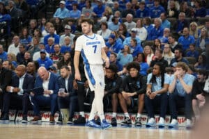 Fedor Žugić made his Creighton debut against Villanova. Photo by Brandon Tiedemann.