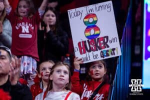 Nebraska Cornhuskers fans with a birthday during women’s college basketball game, Sunday, January 5, 2025, in Lincoln, Nebraska. Photo by John S. Peterson.