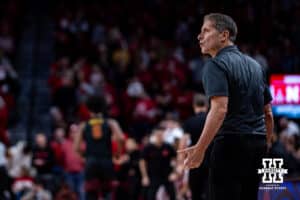 USC Trojans head coach Eric Musselman watches the action on the court against the Nebraska Cornhuskers in the first half during a college basketball game, Wednesday, January 22, 2025, in Lincoln, Nebraska. Photo by John S. Peterson.