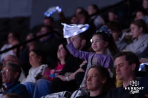 Omaha Supernovas fan enjoying the match against the Atlanta Vibe during a professional volleyball match January 10, 2025, in Omaha, Nebraska. Photo by John S. Peterson.