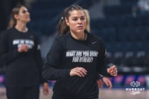 Creighton Bluejay Kennedy Townsend before the game during a basketball game at Sokol Arena on Saturday, January 18, 2025, in Omaha, Nebraska. Photo by Collin Stilen.