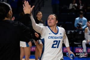 Creighton Bluejay Molly Mogensen during a basketball game at Sokol Arena on Saturday, January 18, 2025, in Omaha, Nebraska. Photo by Collin Stilen.