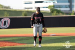 Omaha’s Ben Weber walks off the mound during a baseball game against North Dakota State Wednesday, May 21st, 2025, in Omaha, Nebraska. Photo by Brandon Tiedemann.