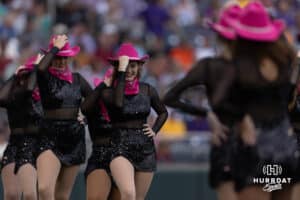 Dance team performs for Cowboy night during the College World Series on Wednesday, June 18, 2025 in Omaha, Nebraska. Photo by John S. Peterson.