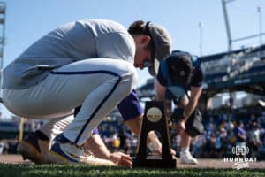 LSU Tigers after a baseball game Sunday June 22nd 2025 in Omaha Nebraska. Photo by Brandon Tiedemann.