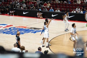 Hunter Sallis střílí během basketbalové hry ve středu 16. července 2025 v Las Vegas. Foto Brandon Tiedemann.