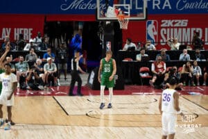 Baylor Scheierman chodí během basketbalové hry ve středu 17. července 2025 v Las Vegas. Foto Brandon Tiedemann.