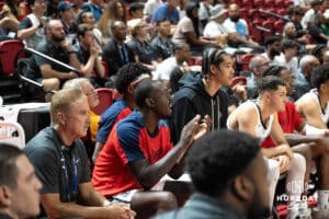 Juwan Gary Cheers během basketbalové hry ve středu 17. července 2025 v Las Vegas. Foto Brandon Tiedemann.